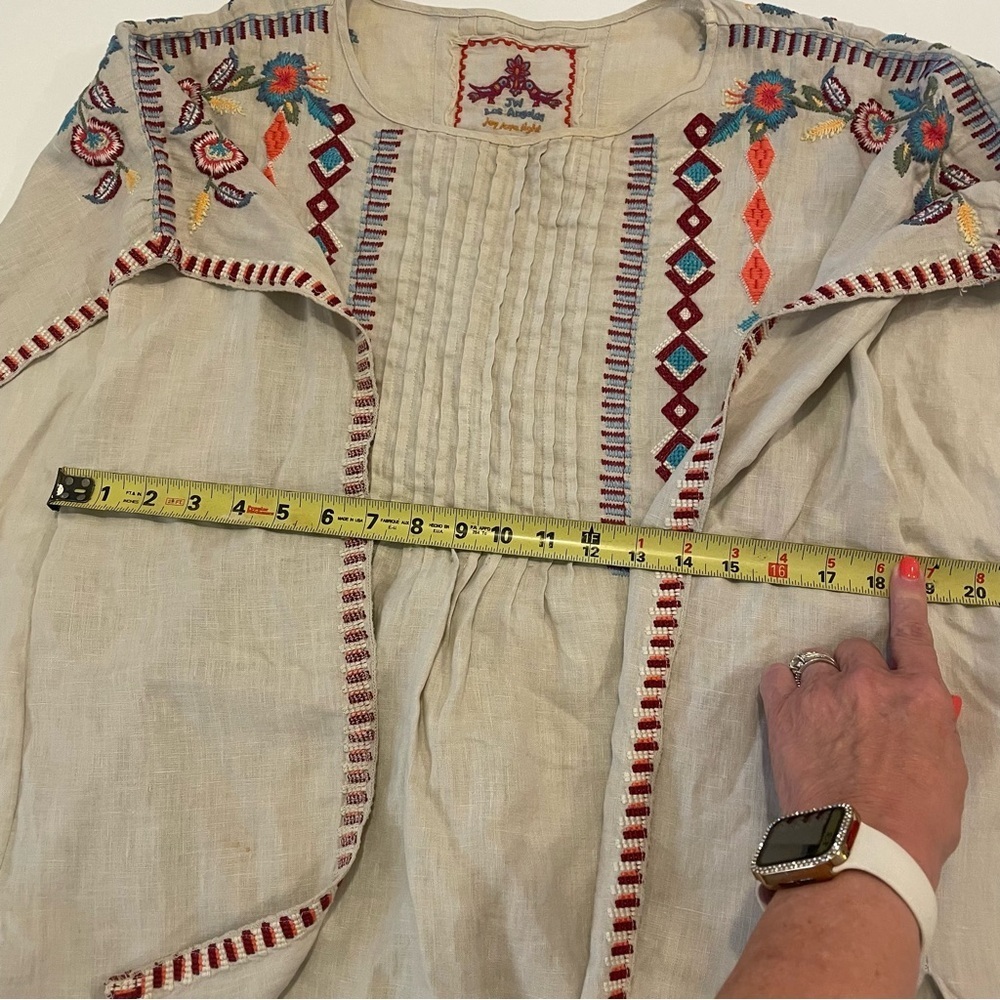 Johnny Was JW poncho tunic top. Size XS. Oversized Boho. Pre-owned. - Picture 8 of 9